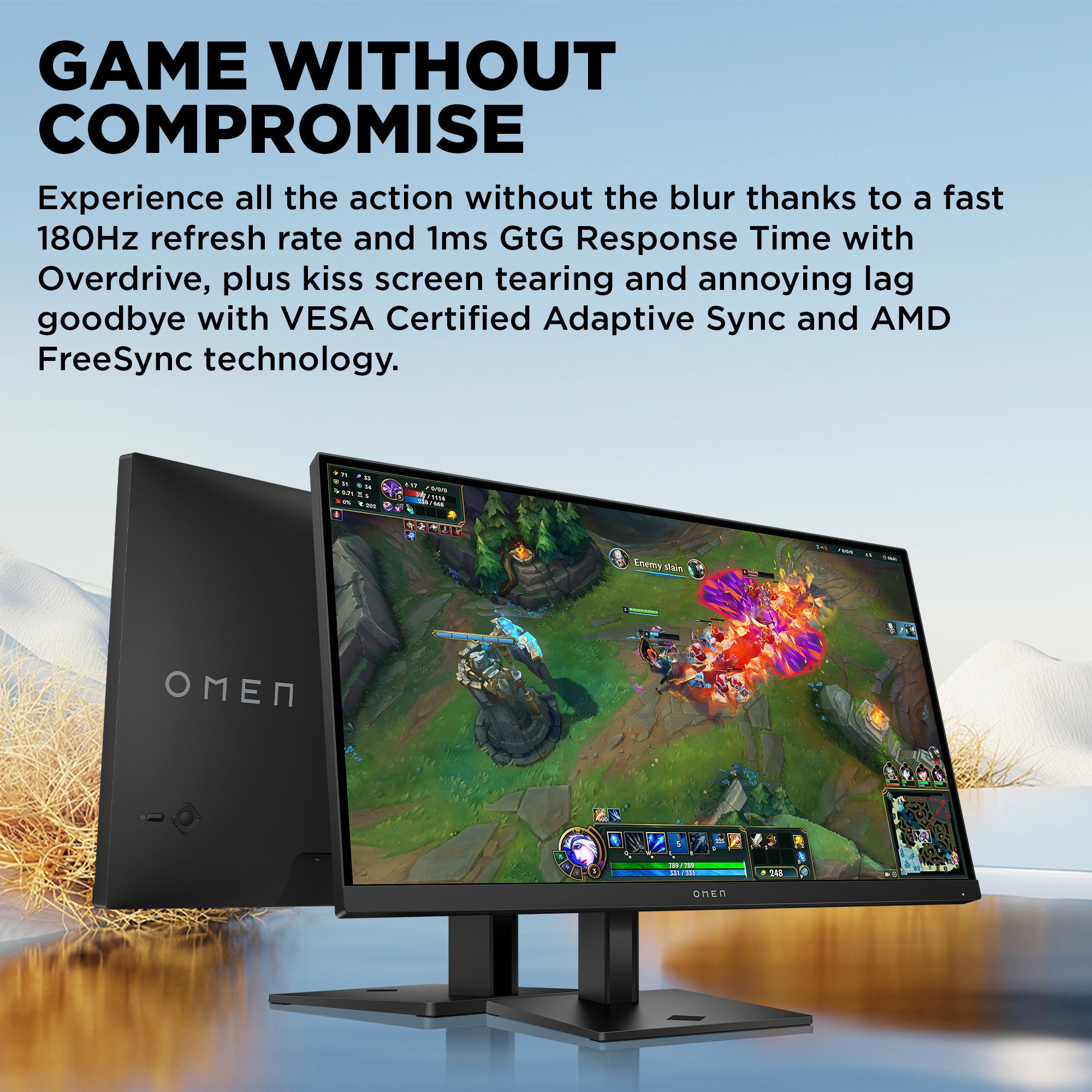 OMEN 27 inch QHD 180Hz Gaming Monitor - OMEN 27q G2 - 02