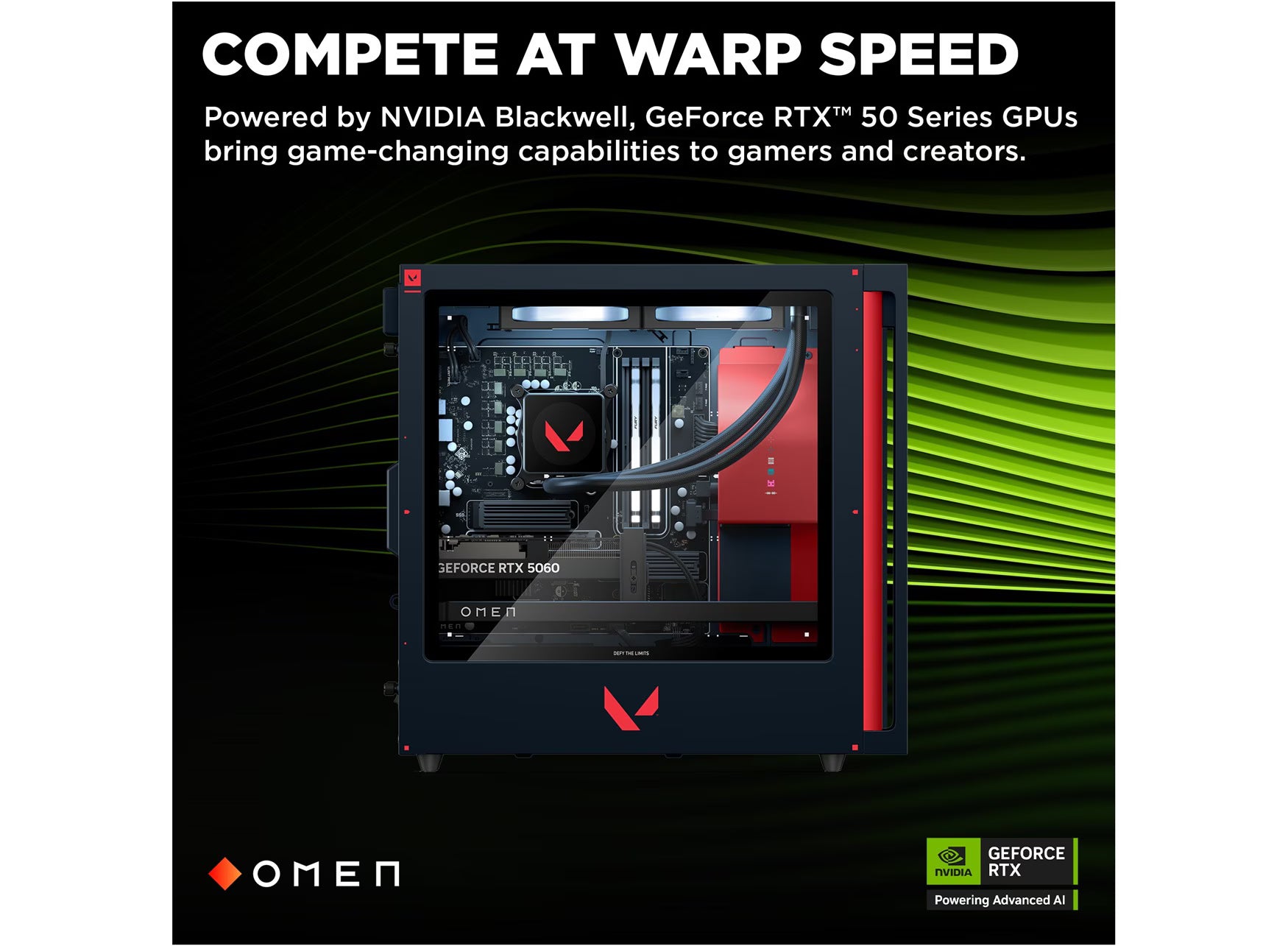 OMEN 35L Gaming Desktop GT16-0884 PC, Windows 11 Home, Intel® Core™ i7, 16GB RAM, 1TB SSD, NVIDIA® GeForce® RTX™ 5060 Ti, Black