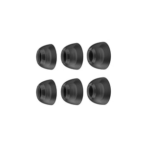 Side view of the silicone tips of the HyperX Cirro Buds Pro Black 