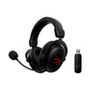 Main left angled view of the HyperX Cloud II Core Wireless Gaming Headset including the usb dongle