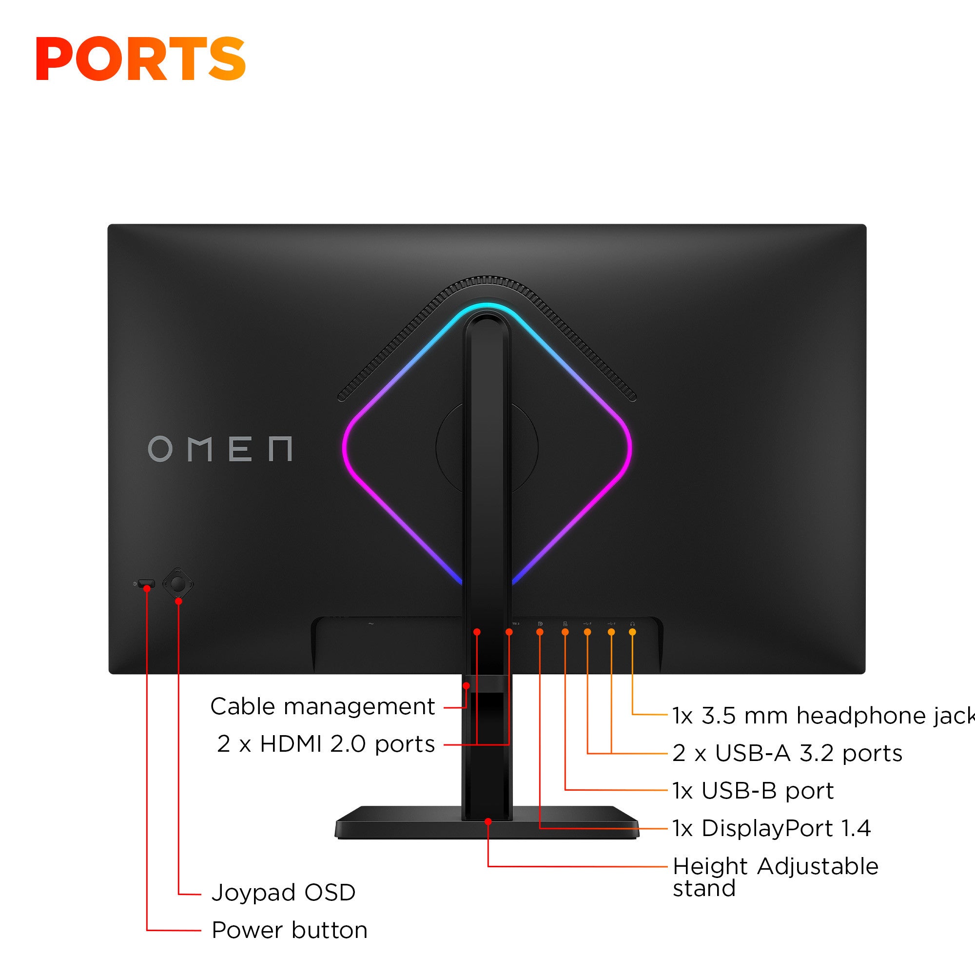 OMEN 27 inch QHD 280Hz Gaming Monitor - OMEN 27qs G2 - 09