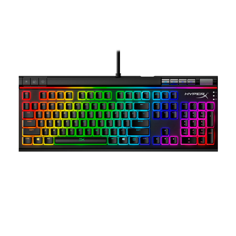 HyperX Alloy Elite 2 mechanical gaming keyboard displaying RGB lighting
