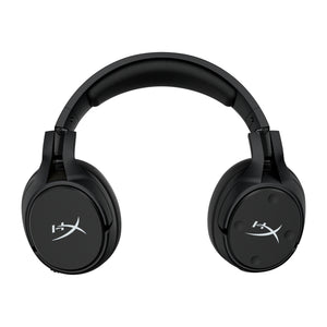 Front view of the HyperX Cloud Flight S Wireless Gaming Headset with the earcups rotated and flat