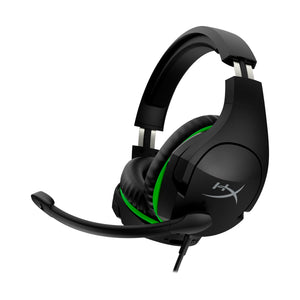 HyperX CloudX Stinger Gaming Headset showing the front left hand side featuring Swivel-to-mute noise-cancelling microphone